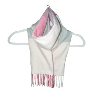 ECHO Acrylic Soft Cozy Classic Blocked Plaid Pink & White Long Scarf 50" x 11"